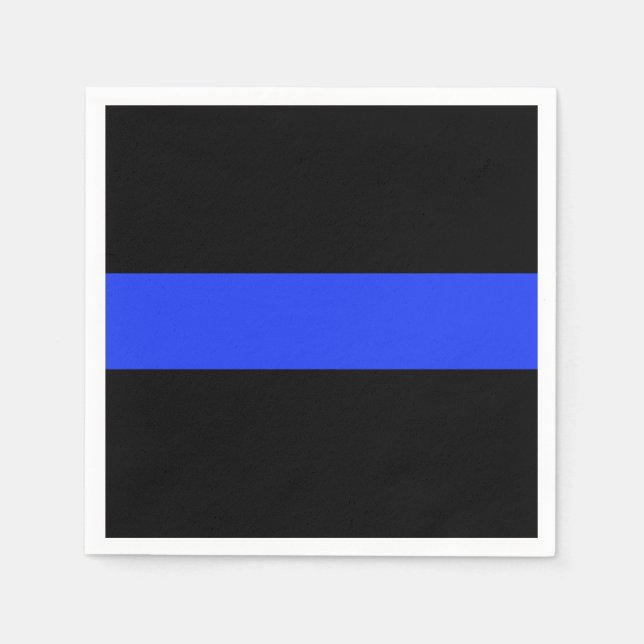 Thin Blue Line Cocktail Paper Napkin (Front)