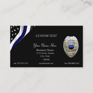 Thin Blue Line Custom Flag and Badge Business Card