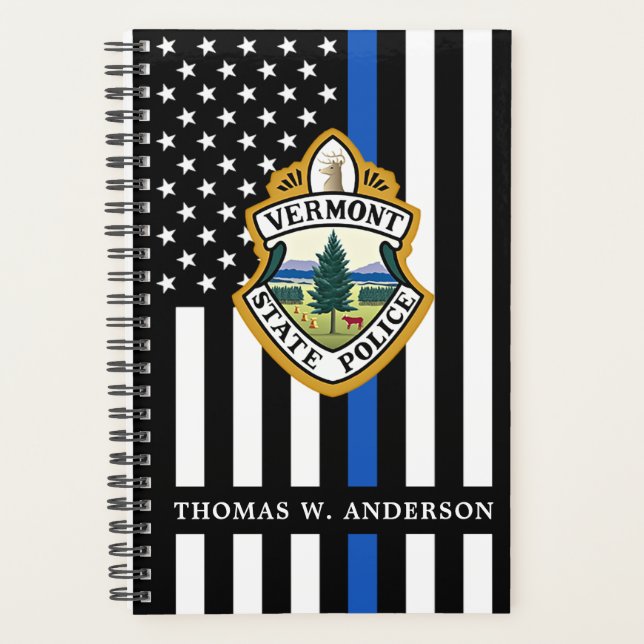 Thin Blue Line Custom Logo Police Department  Planner (Front)