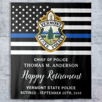Thin Blue Line Custom Logo Police Retirement Party