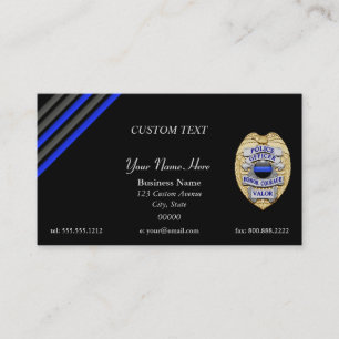 Thin Blue Line Custom Patch and Badge Business Car Card