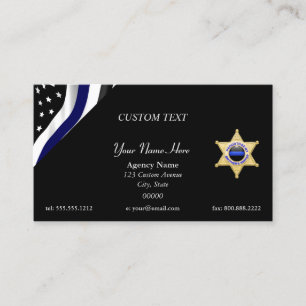 Thin Blue Line Custom Quote and Badge Business Card