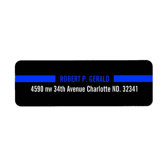 Thin Blue Line Custom Return Address Label (Front)