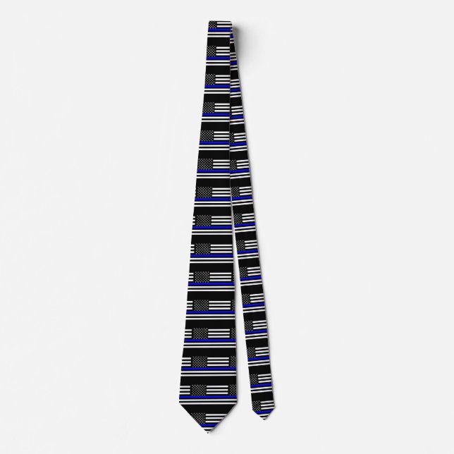 Thin Blue Line Display Decor Tie (Front)