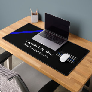 Thin Blue Line - Distressed Tattered Flag Desk Mat