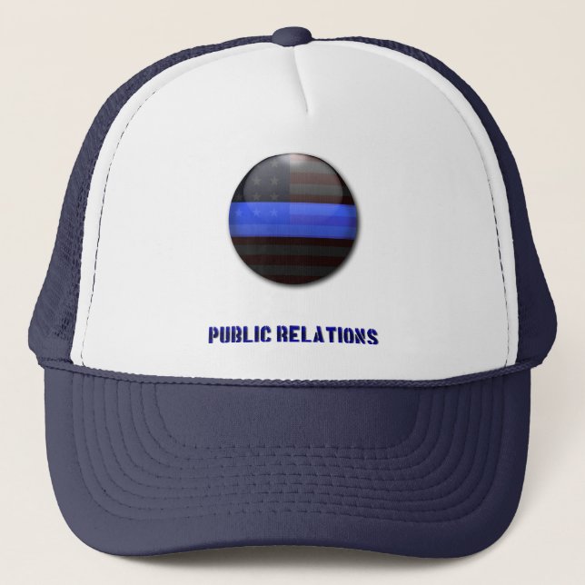 Thin Blue Line Divisional Symbol - Police PR Trucker Hat (Front)