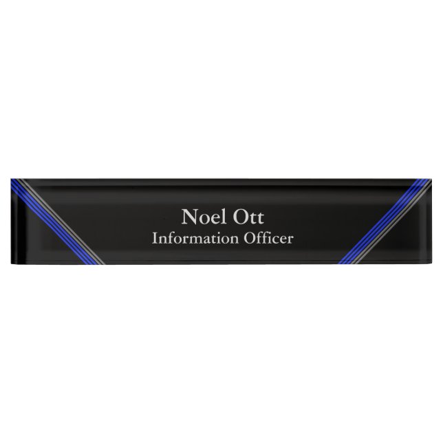 Thin Blue Line - Elegant Design Name Plate (Front)