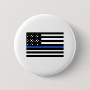Thin Blue Line Flag 6 Cm Round Badge