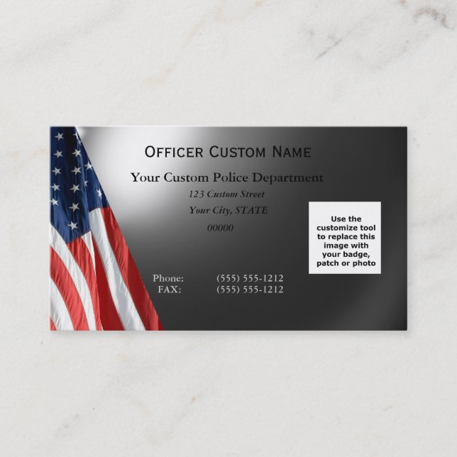Thin Blue Line - Flag and Balls of Steel Business Card (Front)