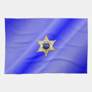 Thin Blue Line Flag & Badge Tea Towel