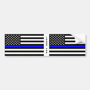 Thin Blue Line Flag Bumper Sticker