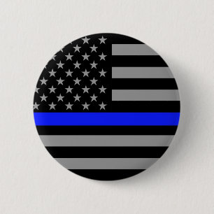 Thin Blue Line Flag Button