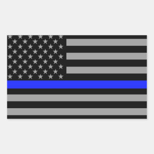 Thin Blue Line Flag Glossy Stickers