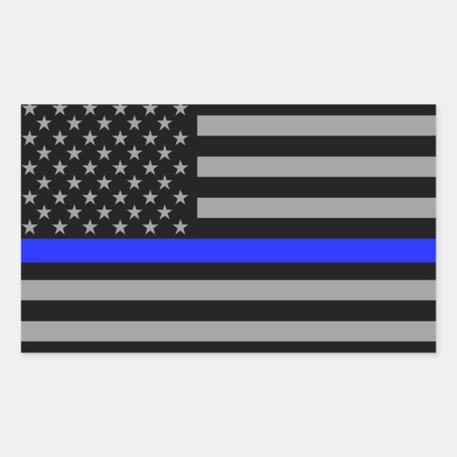 Thin Blue Line Flag Glossy Stickers (Front)