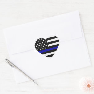 Thin Blue Line Flag Heart Sticker