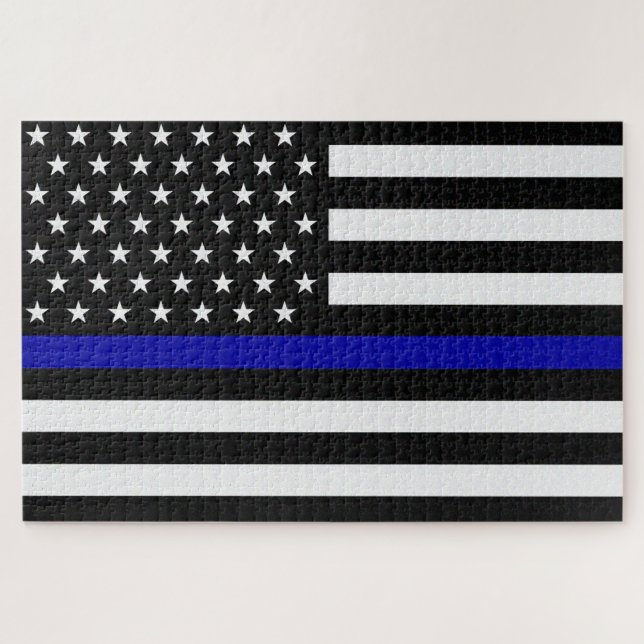 Thin Blue Line Flag Jigsaw Puzzle (Horizontal)