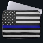 Thin Blue Line Flag Laptop Case<br><div class="desc">Thin Blue Line Flag Laptop Case</div>