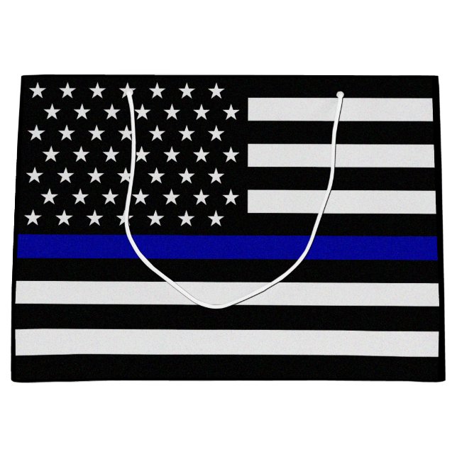 Thin Blue Line Flag Large Gift Bag (Front)
