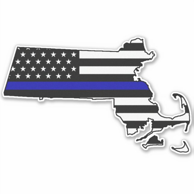 Thin Blue Line Flag Massachusetts (Front)