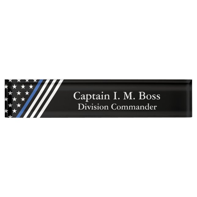 Thin Blue Line Flag  Nameplate (Front)