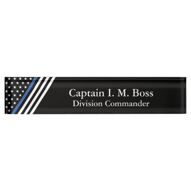 Thin Blue Line Flag Nameplate (Front)