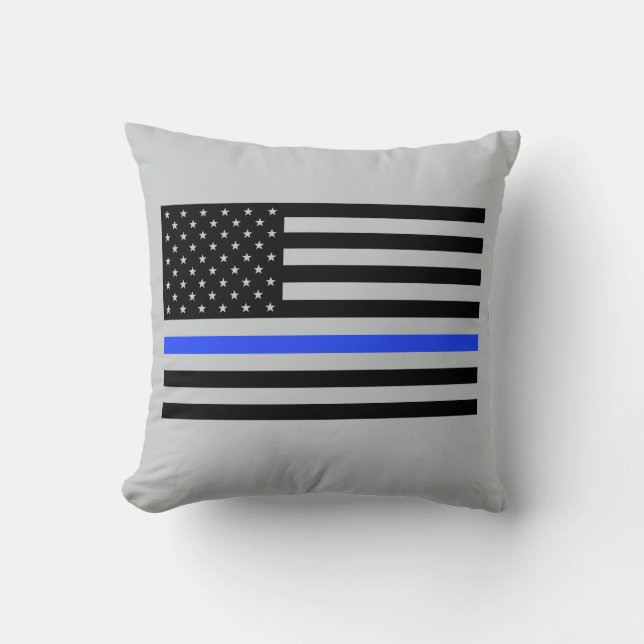 Thin Blue Line Flag Pillow (Front)