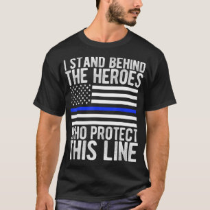 Thin Blue Line Flag - Police Hero Law Enforcement  T-Shirt