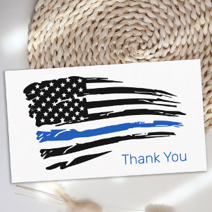 Thin Blue Line Flag Police Officer Thank You Business Card