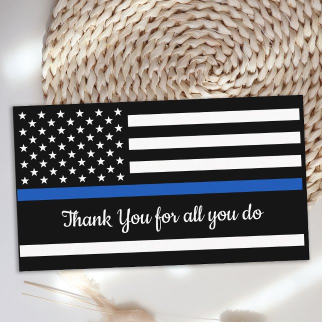 Thin Blue Line Flag Police Officer Thank You Business Card (Creator Uploaded)