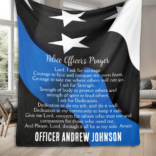 Thin Blue Line Flag Police Officer's Prayer Fleece