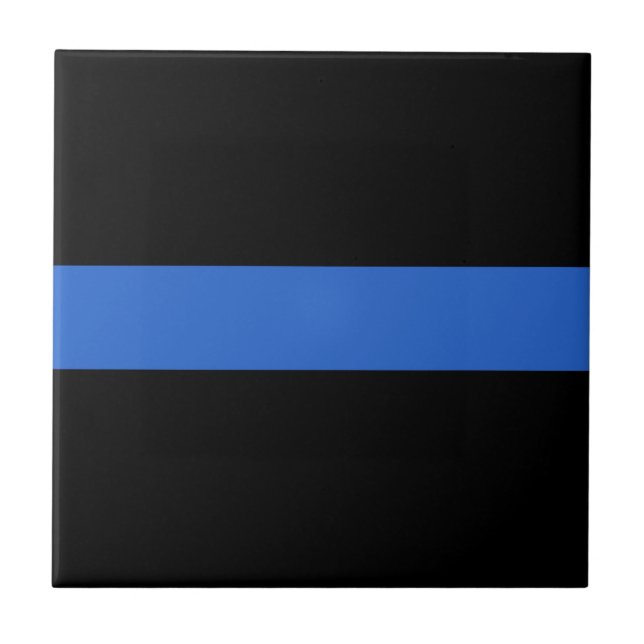 Thin Blue Line Flag police solidarity symbol usa a Ceramic Tile (Front)