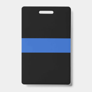 Thin Blue Line Flag police solidarity symbol usa a ID Badge