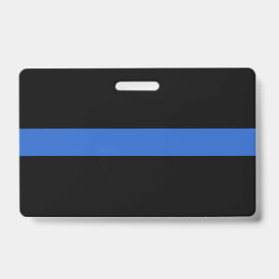 Thin Blue Line Flag police solidarity symbol usa a ID Badge