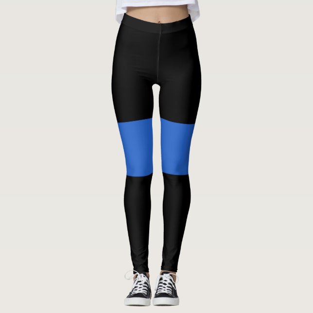 Thin Blue Line Flag police solidarity symbol usa a Leggings (Front)