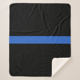 Thin Blue Line Flag police solidarity symbol usa a Sherpa Blanket