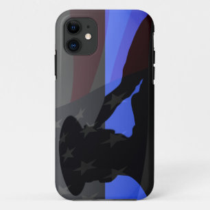Thin Blue Line - Flag Salute iPhone 11 Case