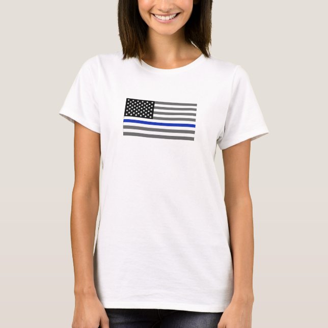 "Thin Blue Line" Flag T- T-Shirt (Front)