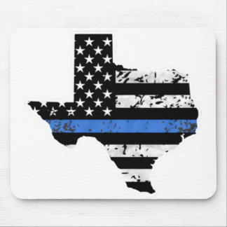 Thin blue line flag Texas Mouse Pad
