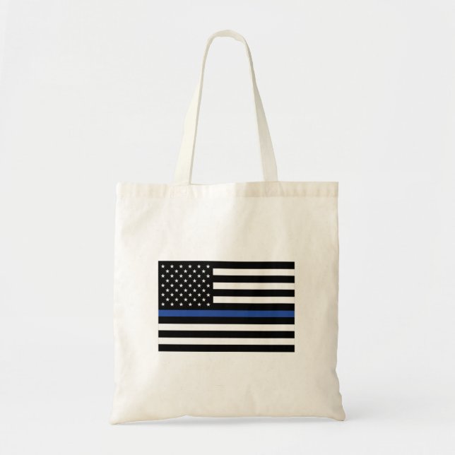 Thin Blue Line Flag Tote Bag (Front)