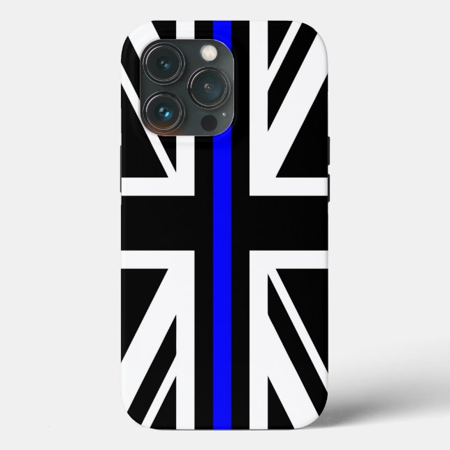 Thin Blue Line Flag united kingdom police cop symb Case-Mate iPhone Case (Back)