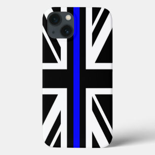 Thin Blue Line Flag united kingdom police cop symb iPhone 13 Case