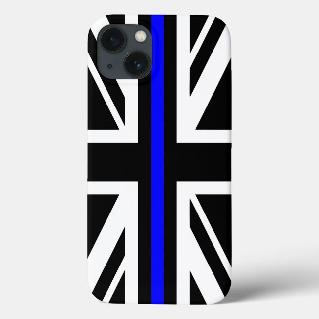 Thin Blue Line Flag united kingdom police cop symb Case-Mate iPhone Case (Back)