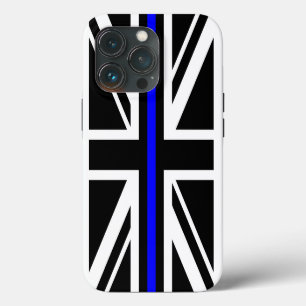 Thin Blue Line Flag united kingdom police cop symb iPhone 13 Pro Case