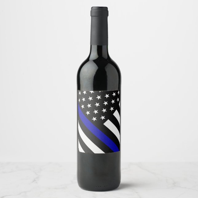 Thin Blue Line Flag Wine Label (Front)