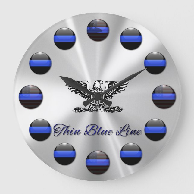 Thin Blue Line Full Bird Chief Large Clock (Front)