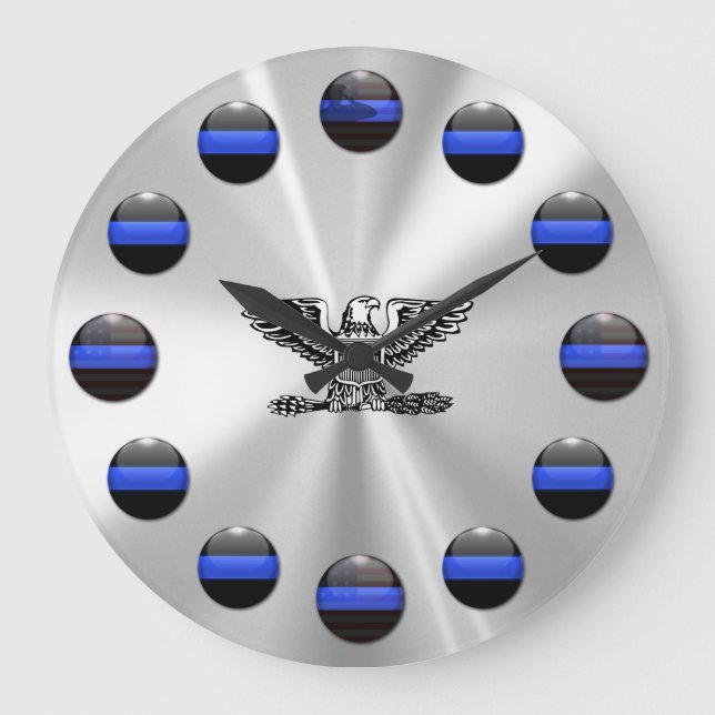 Thin Blue Line Full Bird Chief Large Clock (Front)