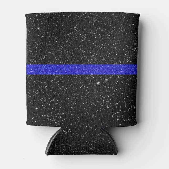 Thin Blue Line Glitter Can Cooler (Front)