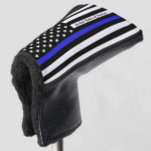 Thin Blue Line & Golf USA flag / Clubs Golf Head C Cover