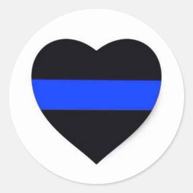 THIN BLUE LINE HEART STICKER (Front)