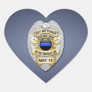 Thin Blue Line Heart Sticker